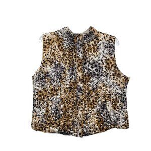Ruby Rd. Leopard Print Vest - Brown, Black, White